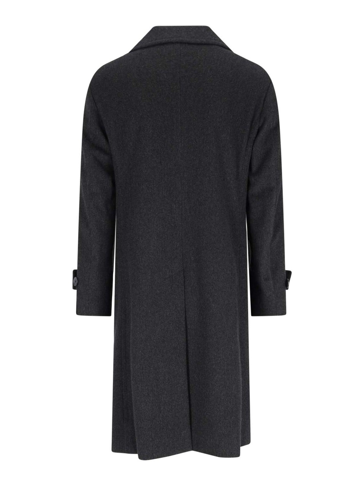 Caruso Double-breasted Grey Coat With Notched Lapel In Gray
