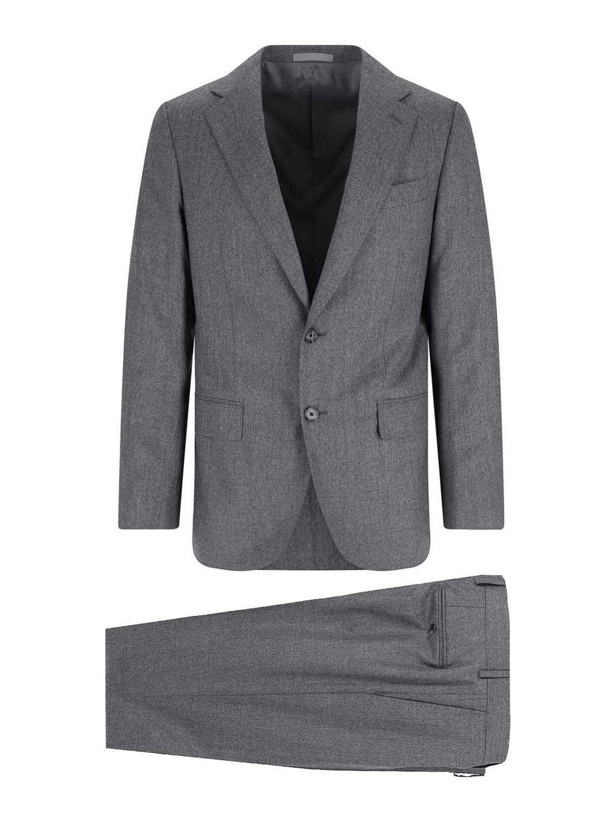 Caruso Tailored Grey Suit With Two-button Blazer In Gray