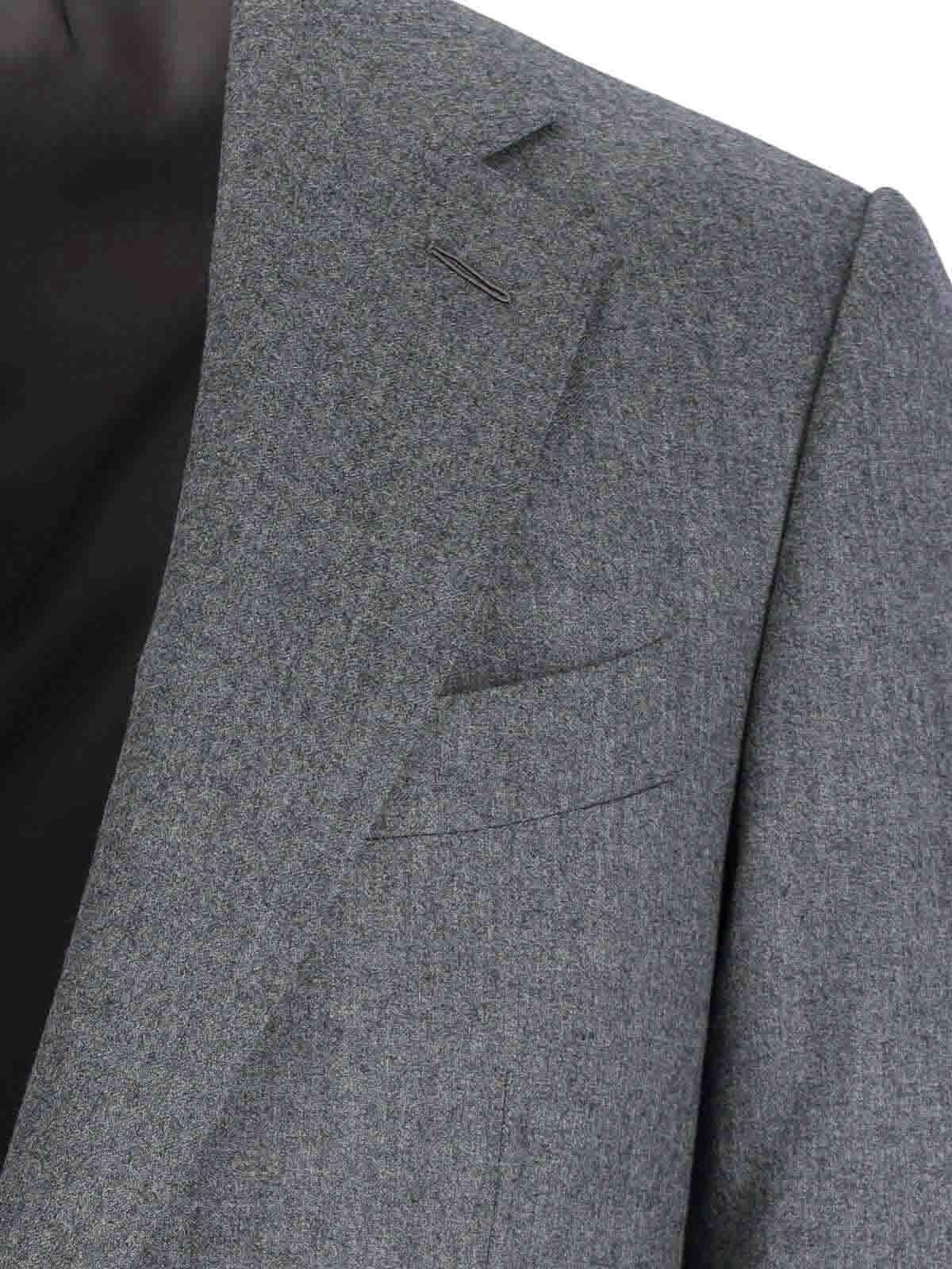 Caruso Tailored Grey Suit With Two-button Blazer In Gray