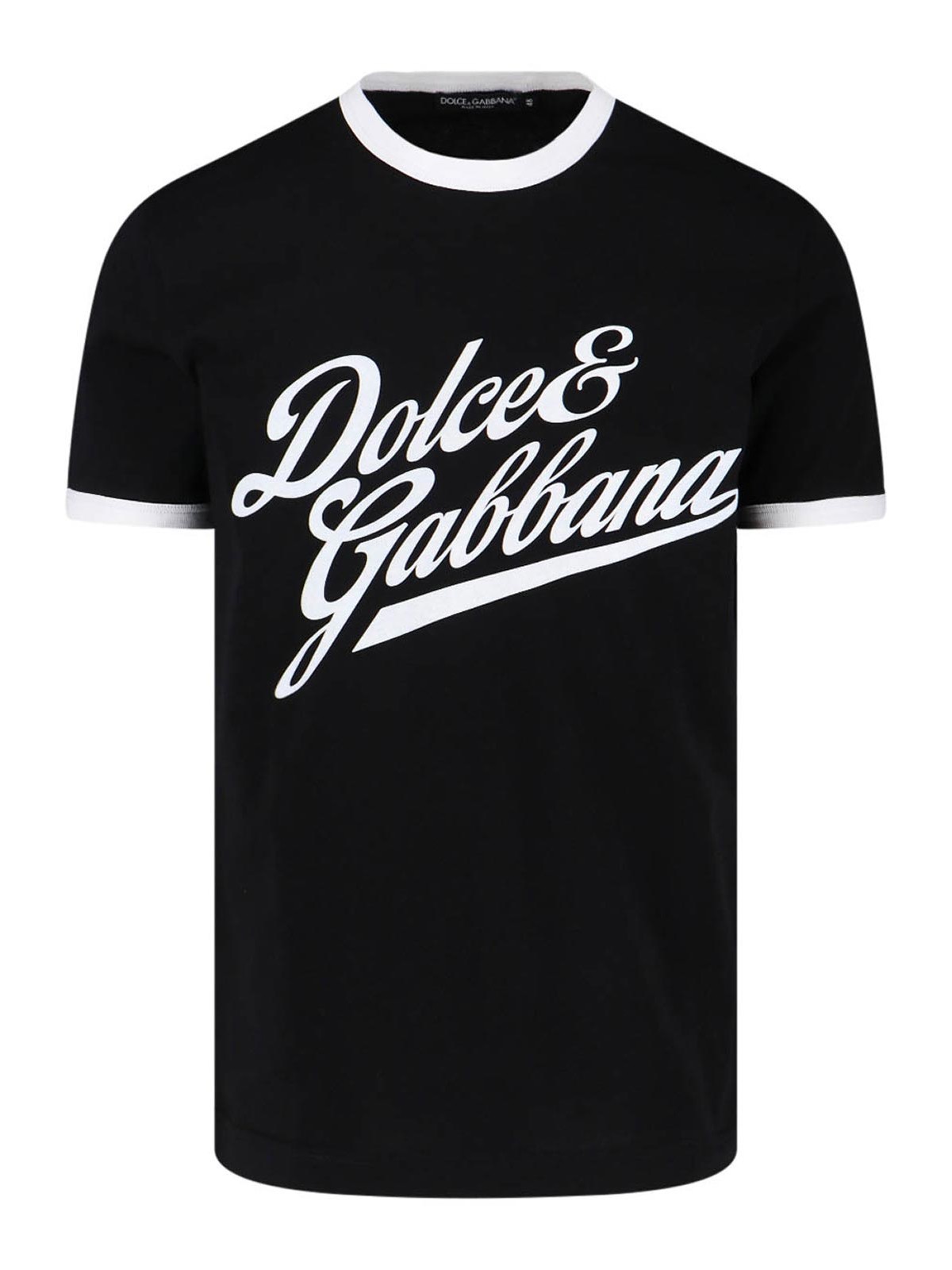 Dolce & Gabbana Round Neck T-shirt In Cotton In Black