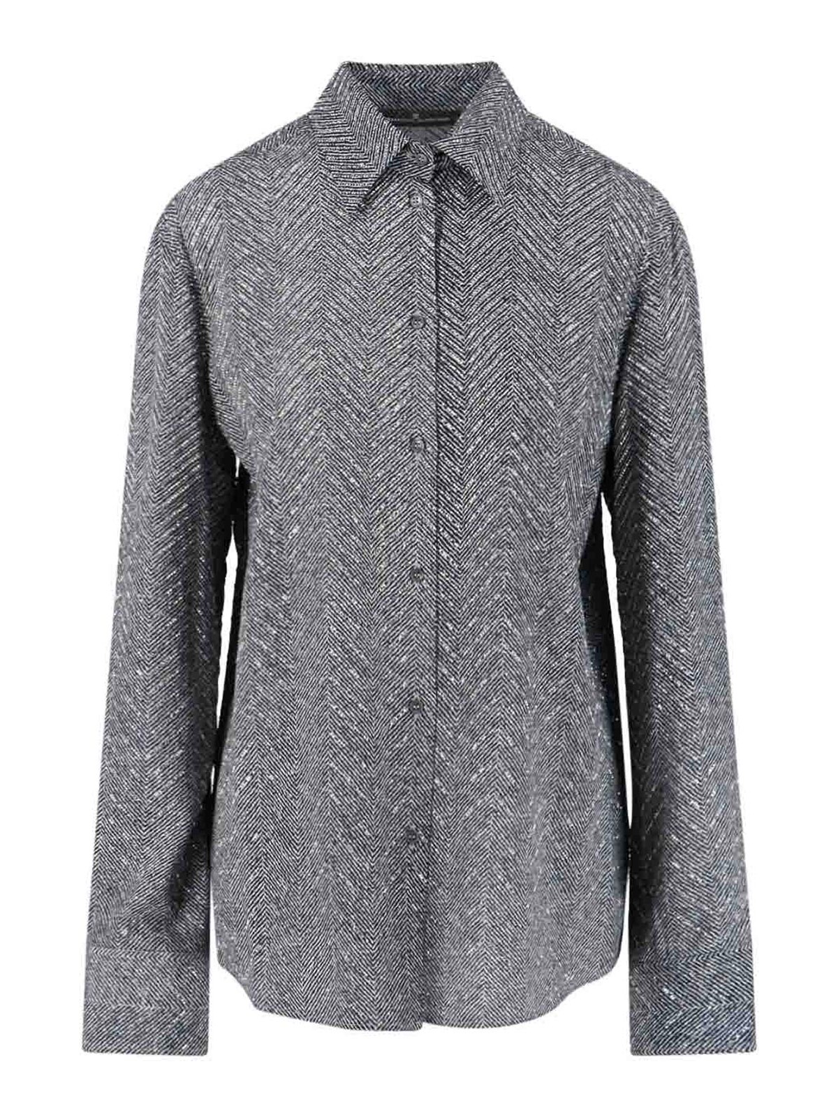 Ermanno Scervino Shirt With Crystals In Gray