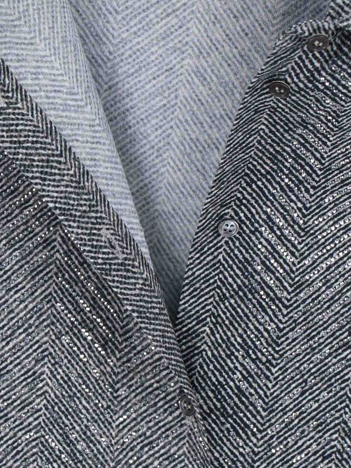 Ermanno Scervino Shirt With Crystals In Gray