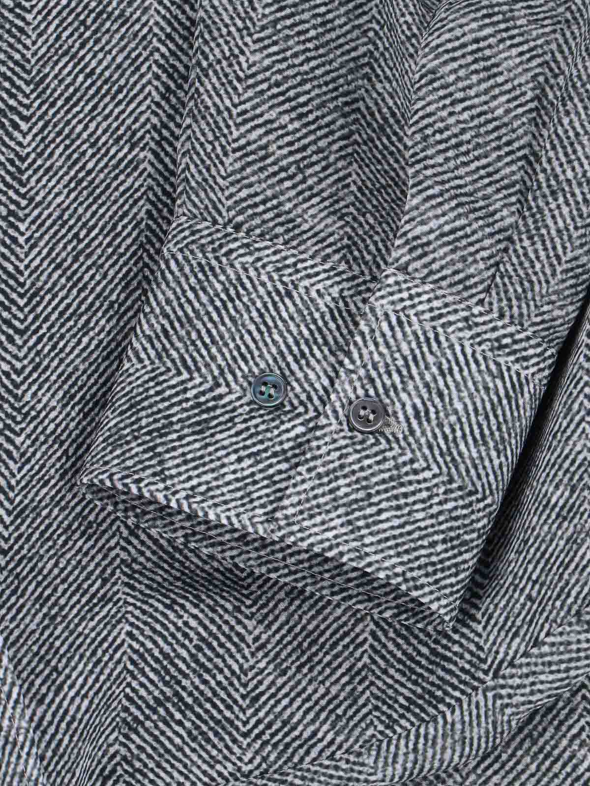 Ermanno Scervino Casual Long Sleeve Herringbone Pattern Top In Black