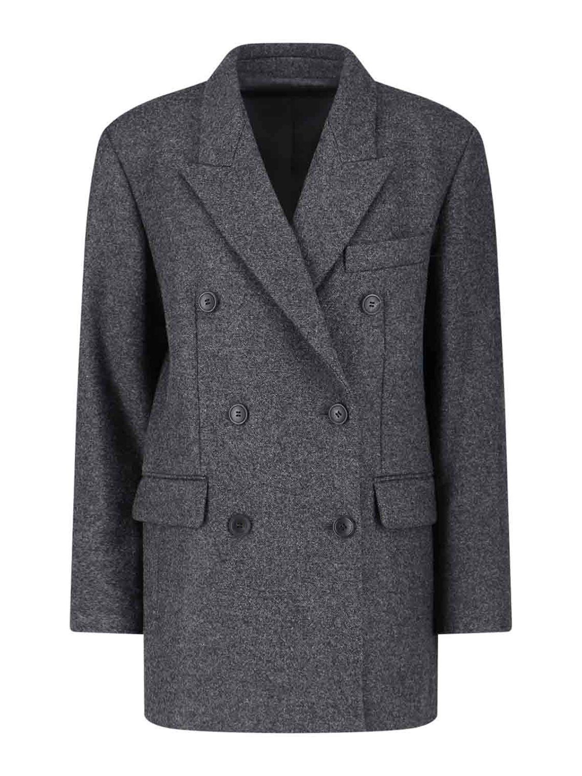 Isabel Marant Double-breasted Jacket With Notched Lapels In Gray