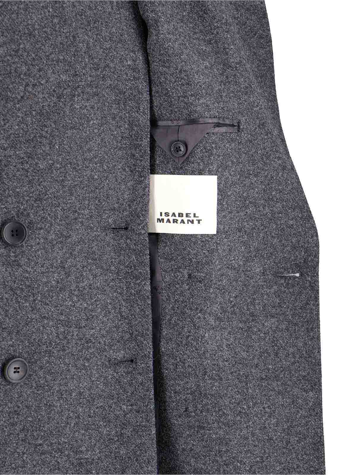 Isabel Marant Double-breasted Jacket With Notched Lapels In Gray
