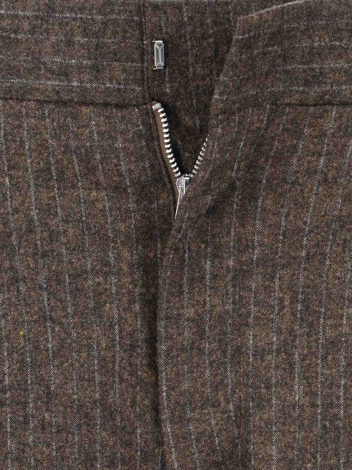 Isabel Marant Straight Pants In Mixed Wool In Brown