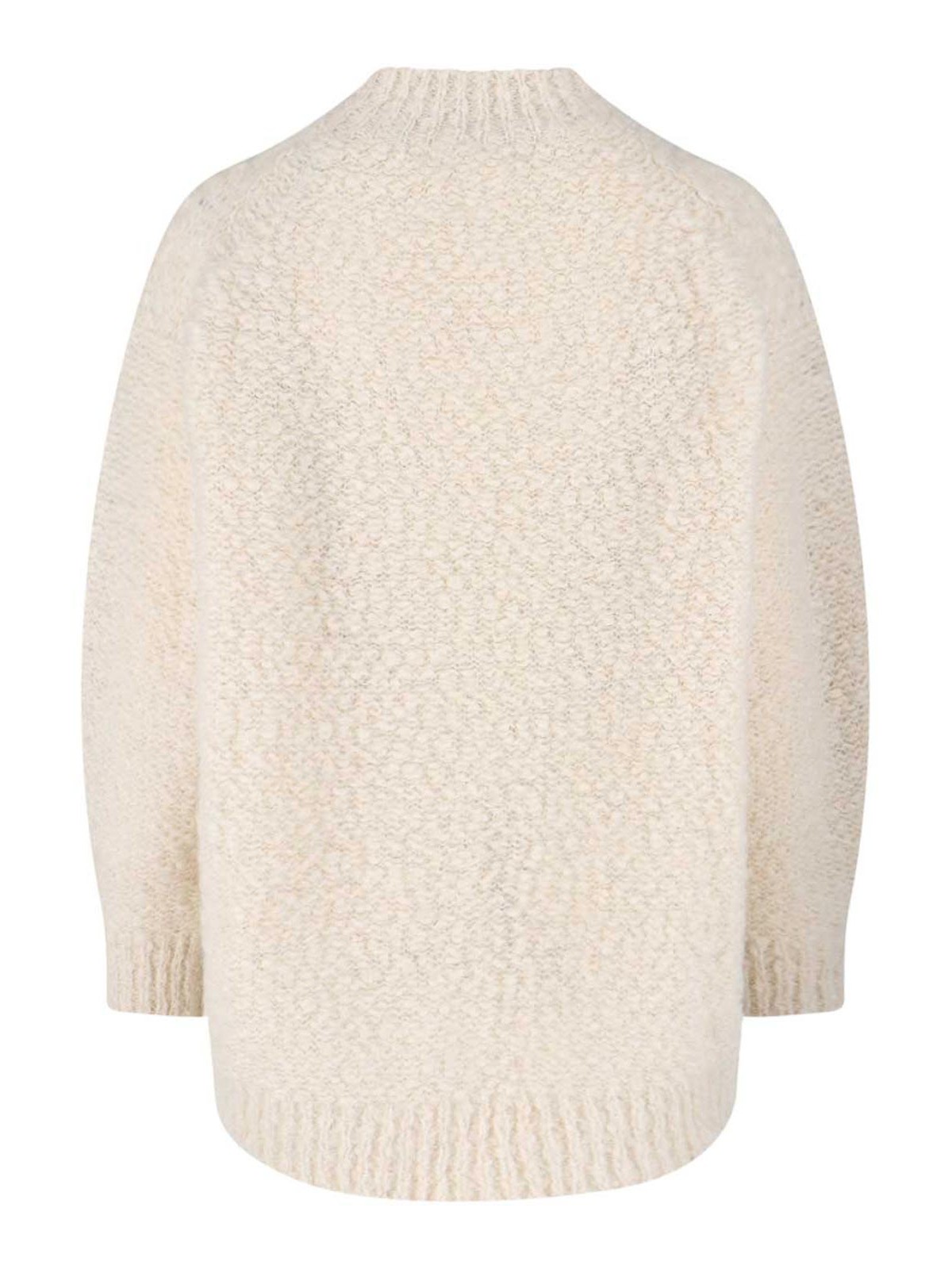 Isabel Marant Relaxed Fit High Neck Sweater With Longer Hem In Neutral
