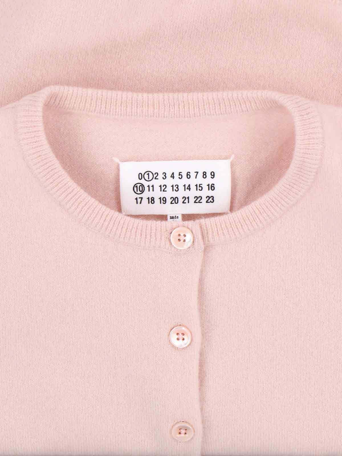 Maison Margiela Cardigan In Lana In Pink