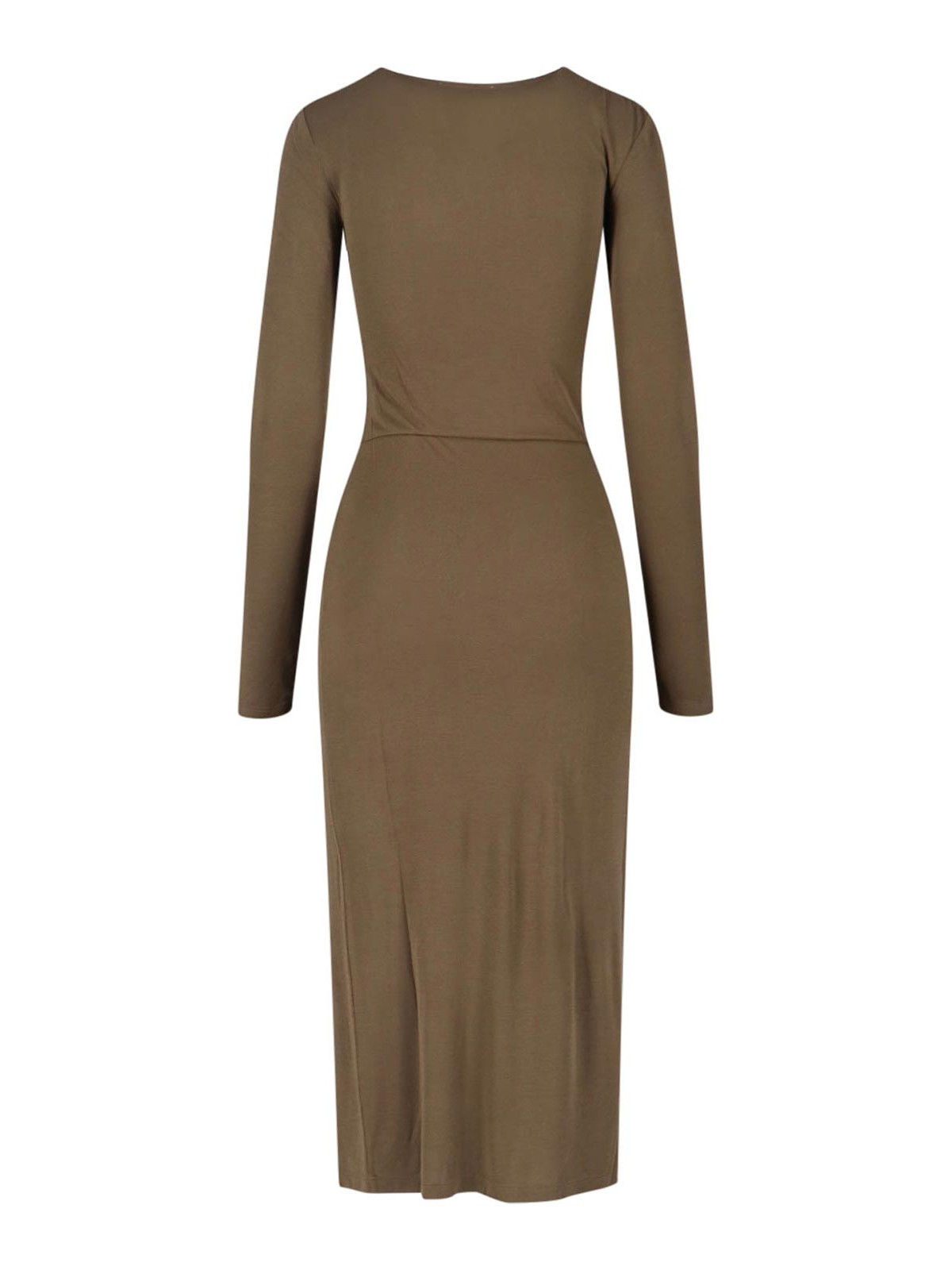 Isabel Marant Étoile Green Draped Jersey Jelina Long Dress In Brown