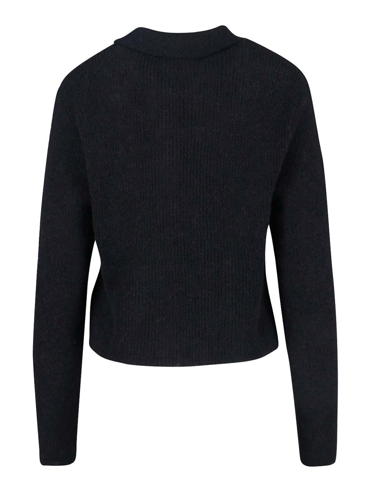 Our Legacy Cropped Top With Classic Collar And Button-down Front In Black