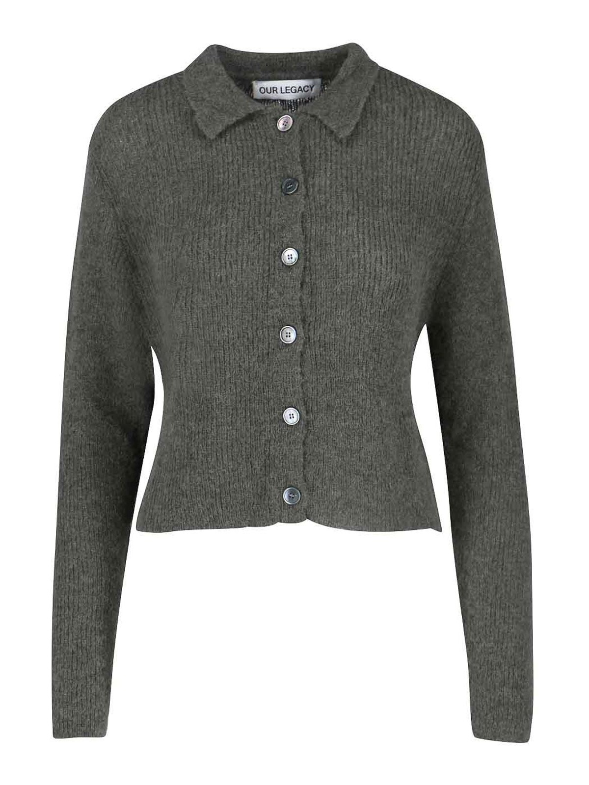 Our Legacy "mazzy" Crop Knit Cardigan Green In Green