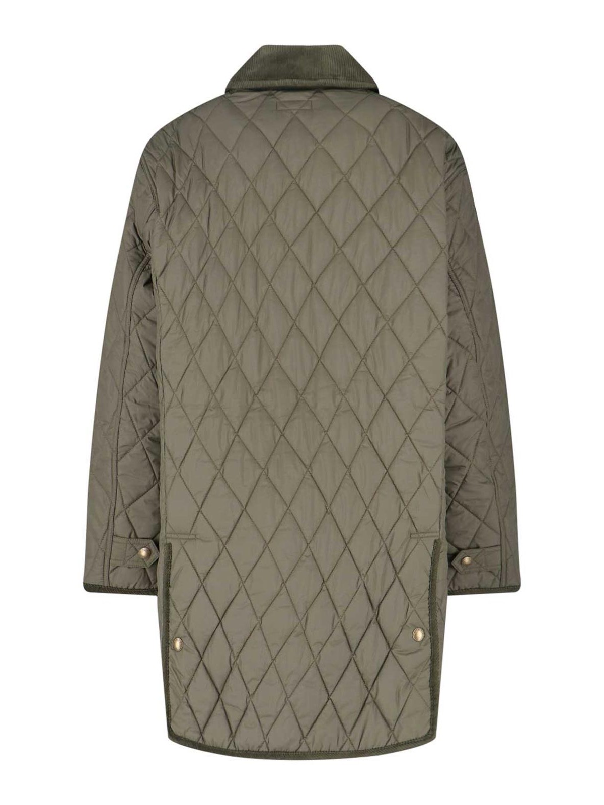 Polo Ralph Lauren Corduroy Collar Quilted Front Pockets Jacket In Gray