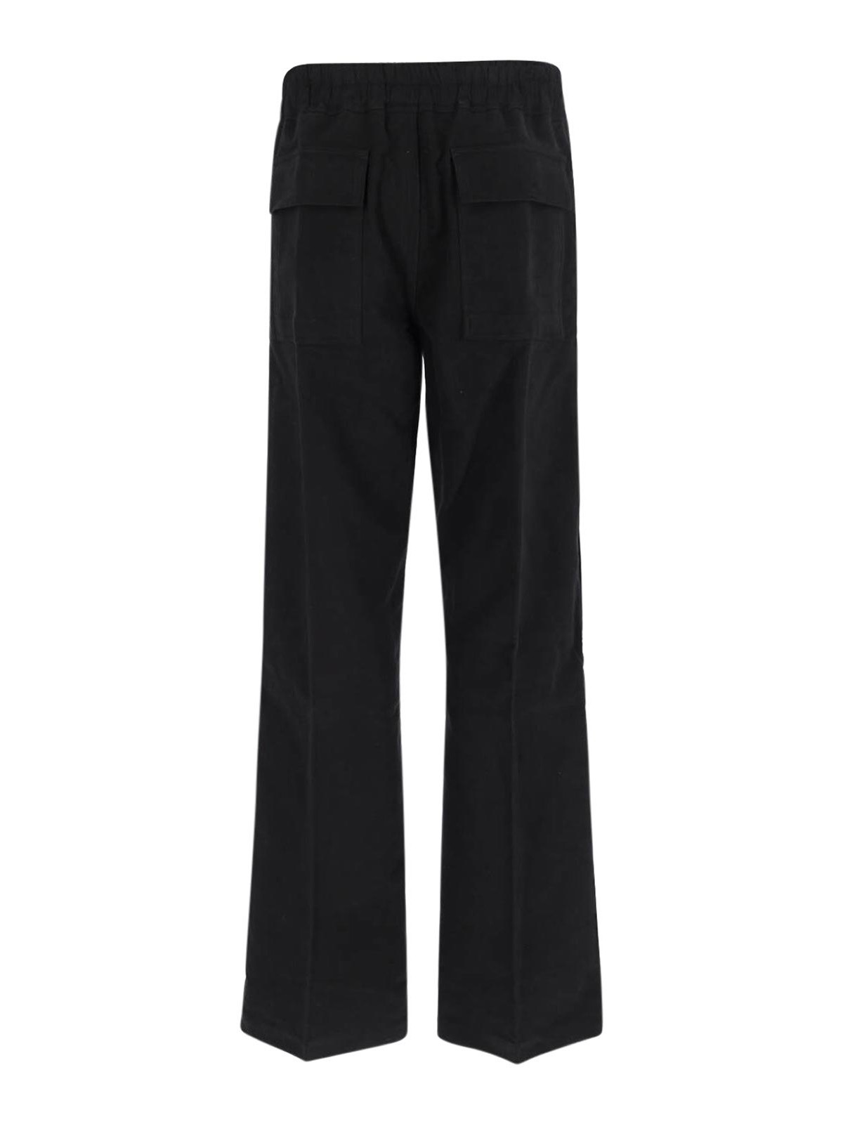 Rick Owens Straight Leg Trousers Elastic Waistband In Black