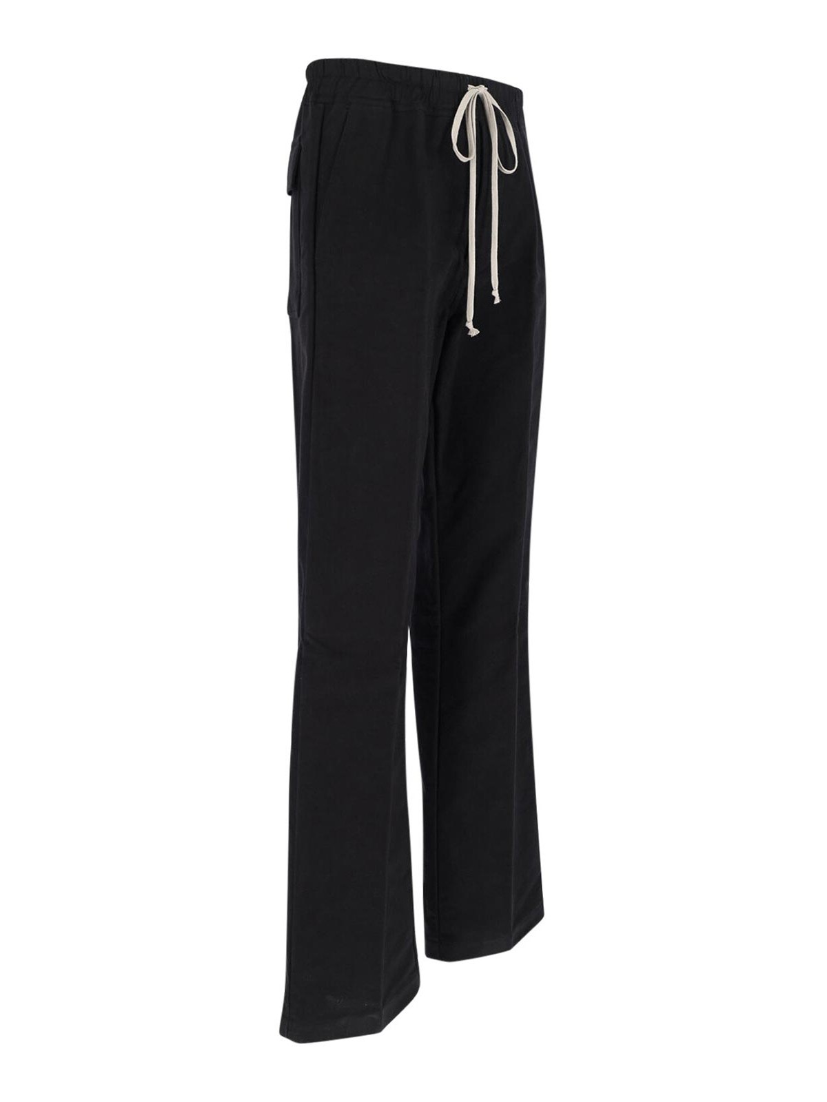 Rick Owens Straight Leg Trousers Elastic Waistband In Black