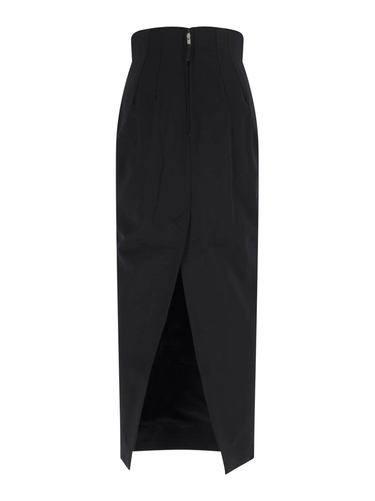 Rick Owens Midi High-waisted Skirt Knee Length In Black