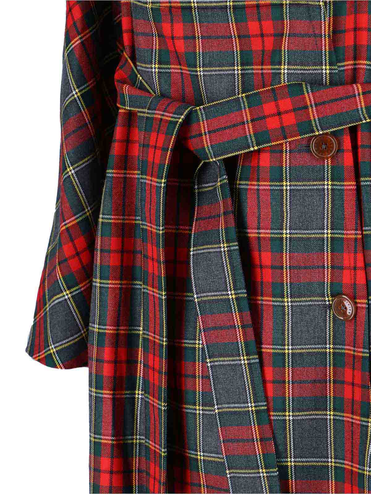 Vivienne Westwood Tartan Belted Coat In Multi