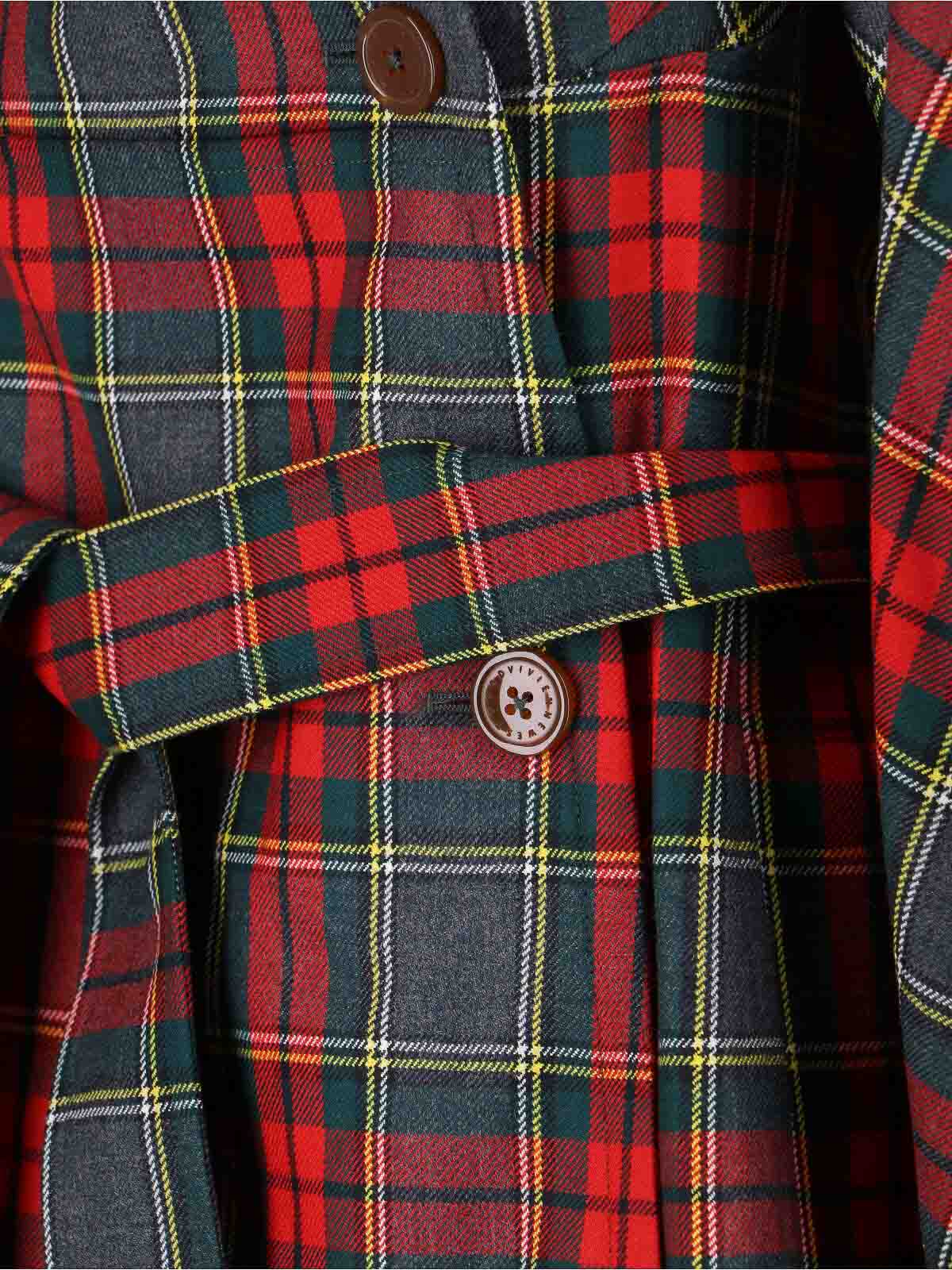 Vivienne Westwood Tartan Belted Coat In Multi