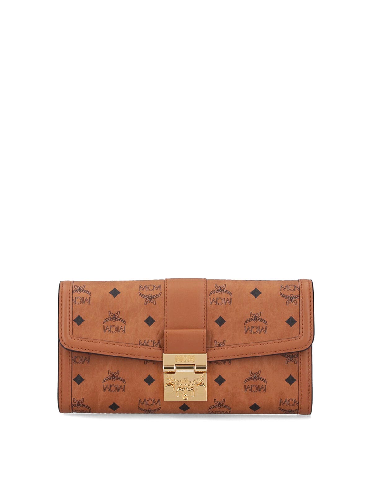 Mcm Wallet With Chain In Brown