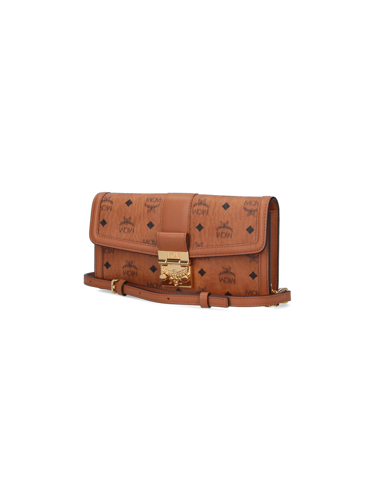 Mcm Wallet With Chain In Brown