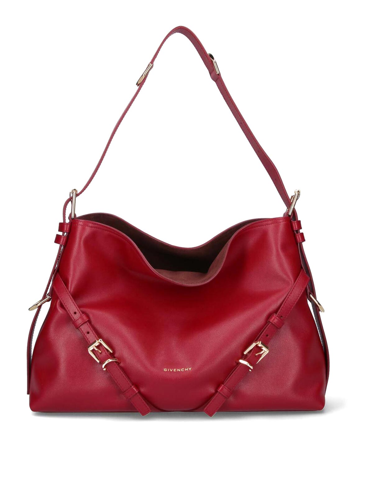 Givenchy Medium Voyou Calf Leather Shoulder Bag In Burgundy