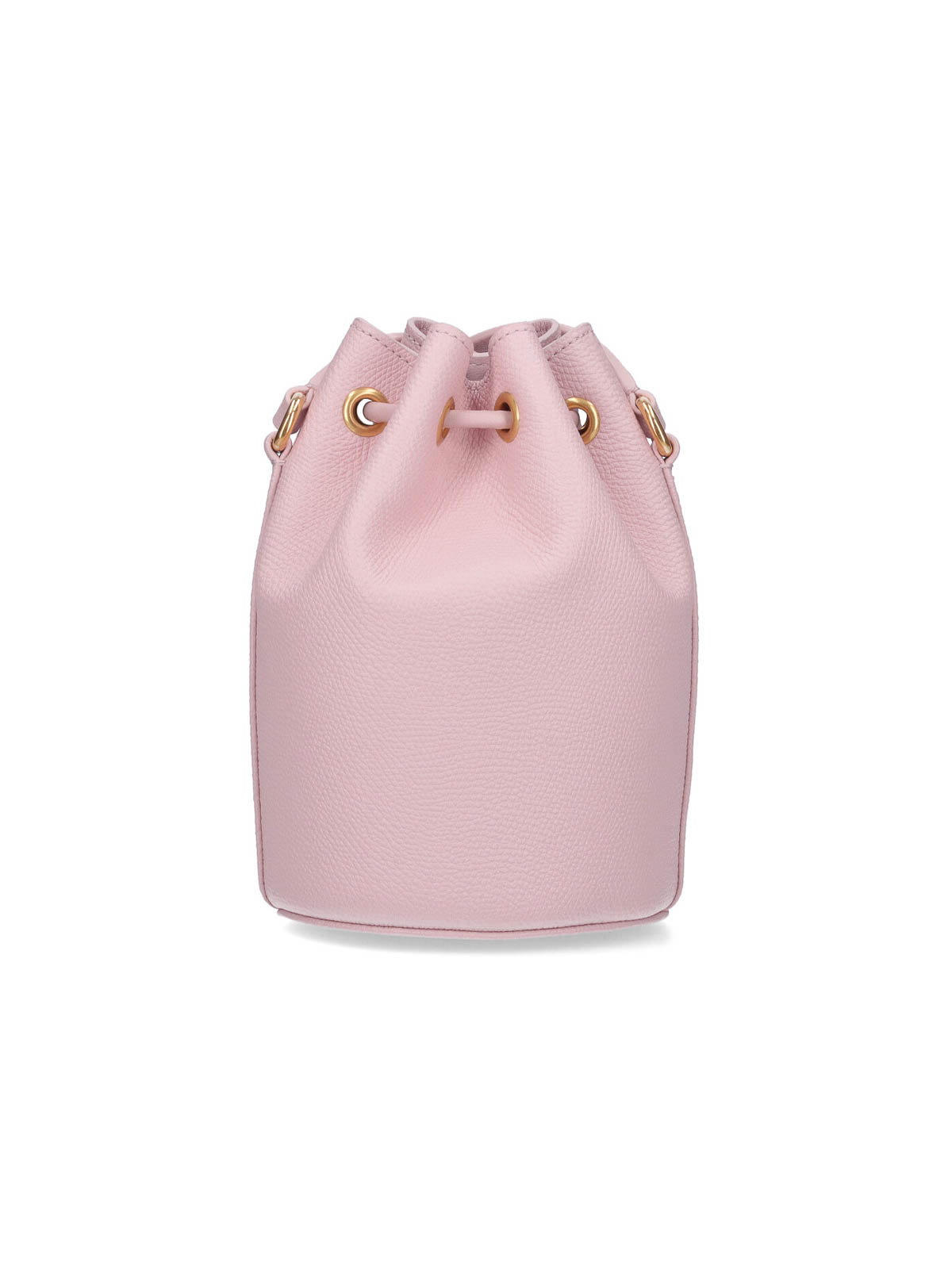 Valentino Bucket Bag With Gold-tone Hardware And Textured Finish In Nude
