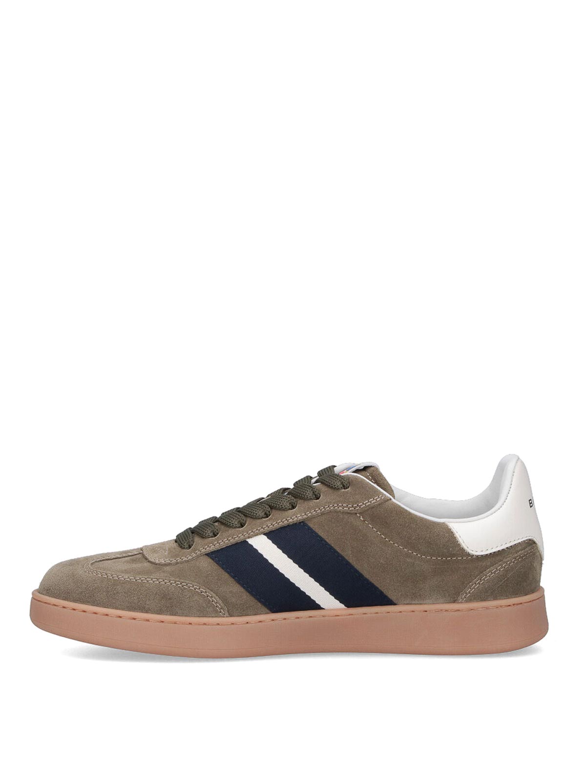 Bally Round Toe Suede Sneakers With Rubber Sole In Green