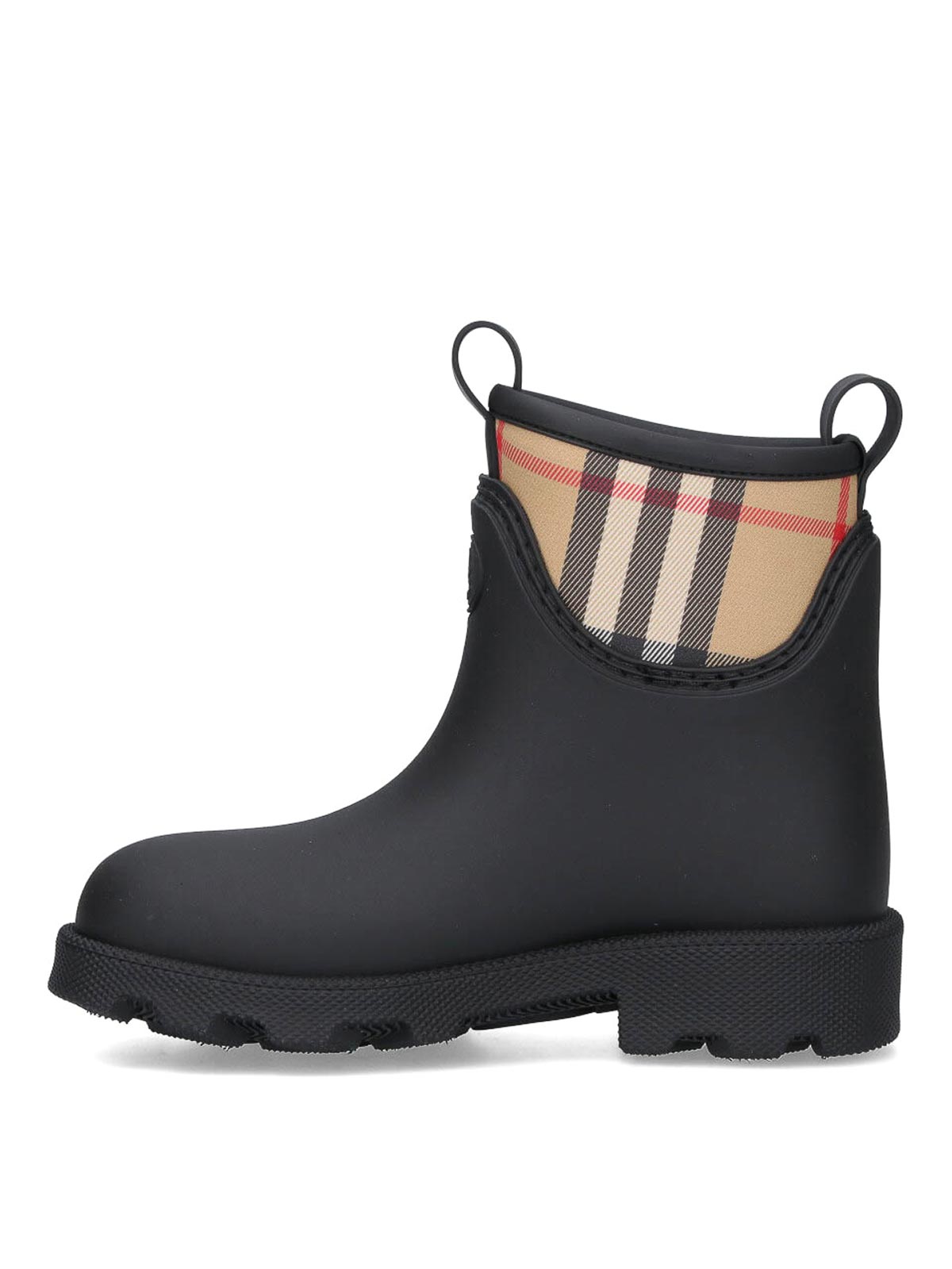 Burberry Black Rubber Marsh Stamp Ankle Boots In Multi