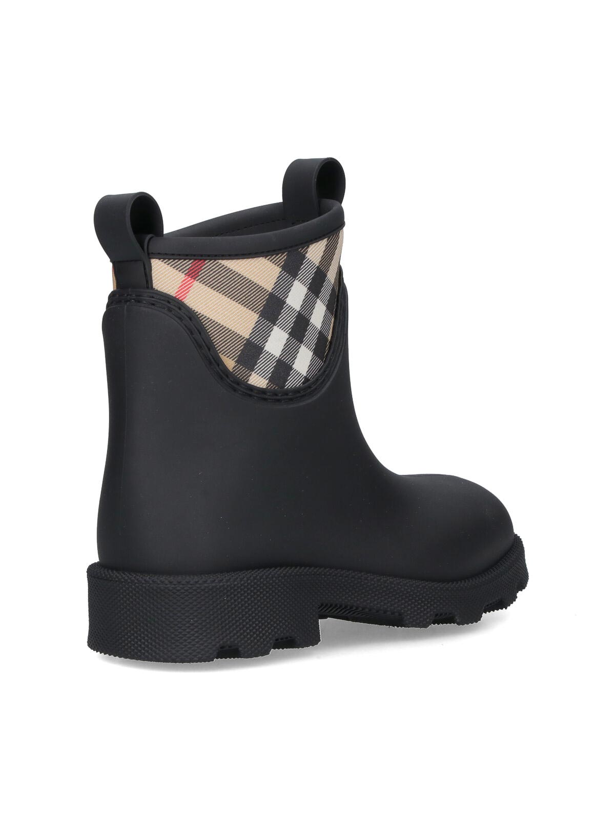 Burberry Black Rubber Marsh Stamp Ankle Boots In Multi