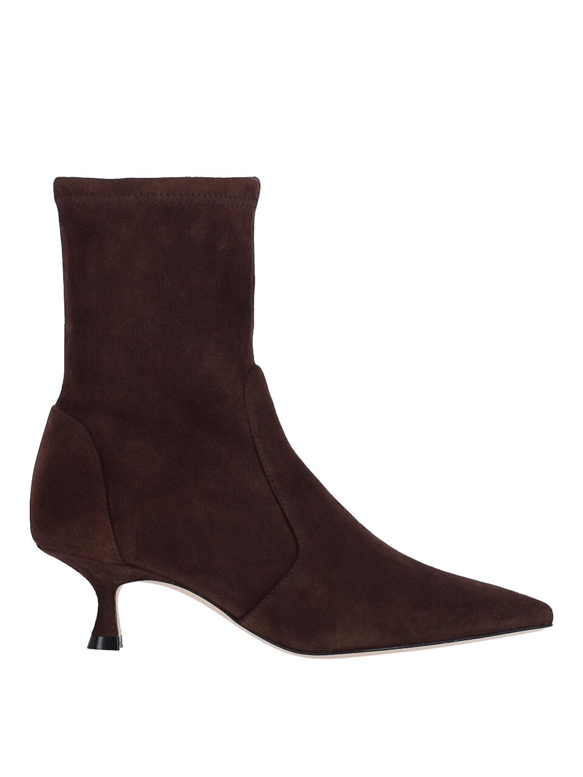 Stuart Weitzman Pointed Toe Kitten Heel Ankle Boots In Animal Print