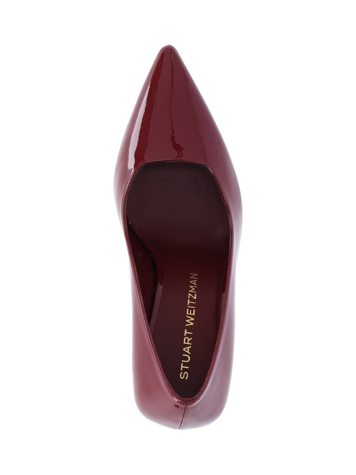 Stuart Weitzman Pointed Toe Patent Finish High Heel In Red