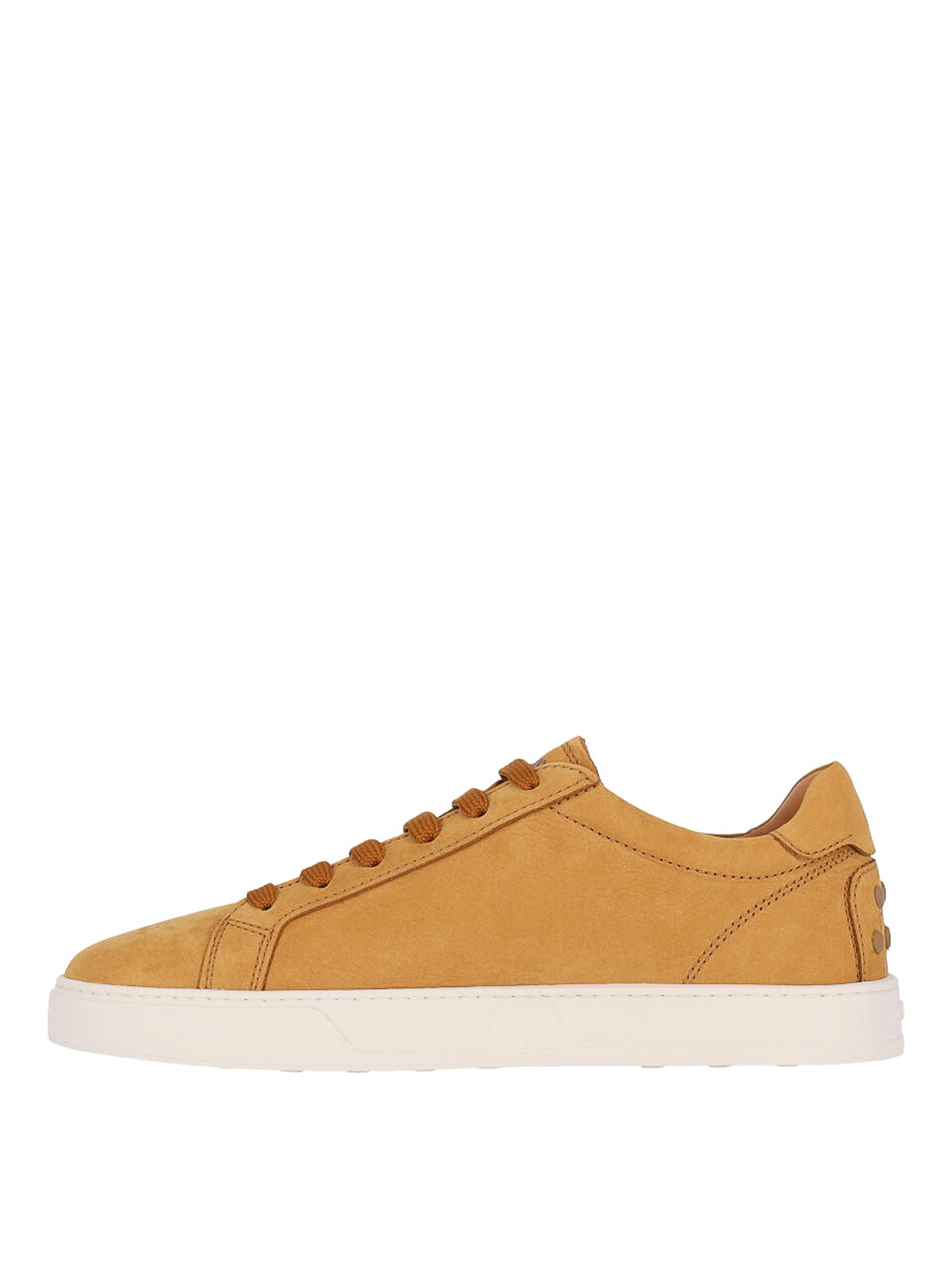 Tod's Low Top Round Toe Rubber Sole Sneakers In Yellow