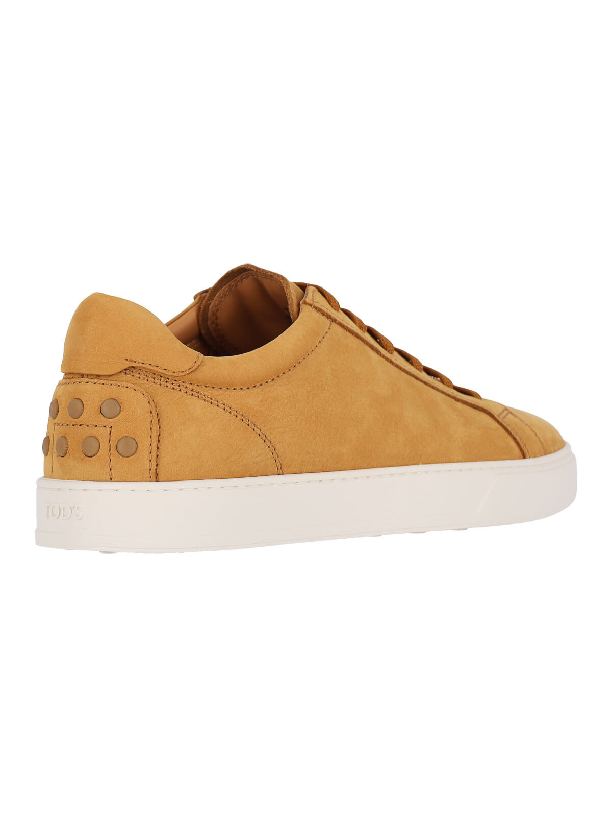 Tod's Low Top Round Toe Rubber Sole Sneakers In Yellow