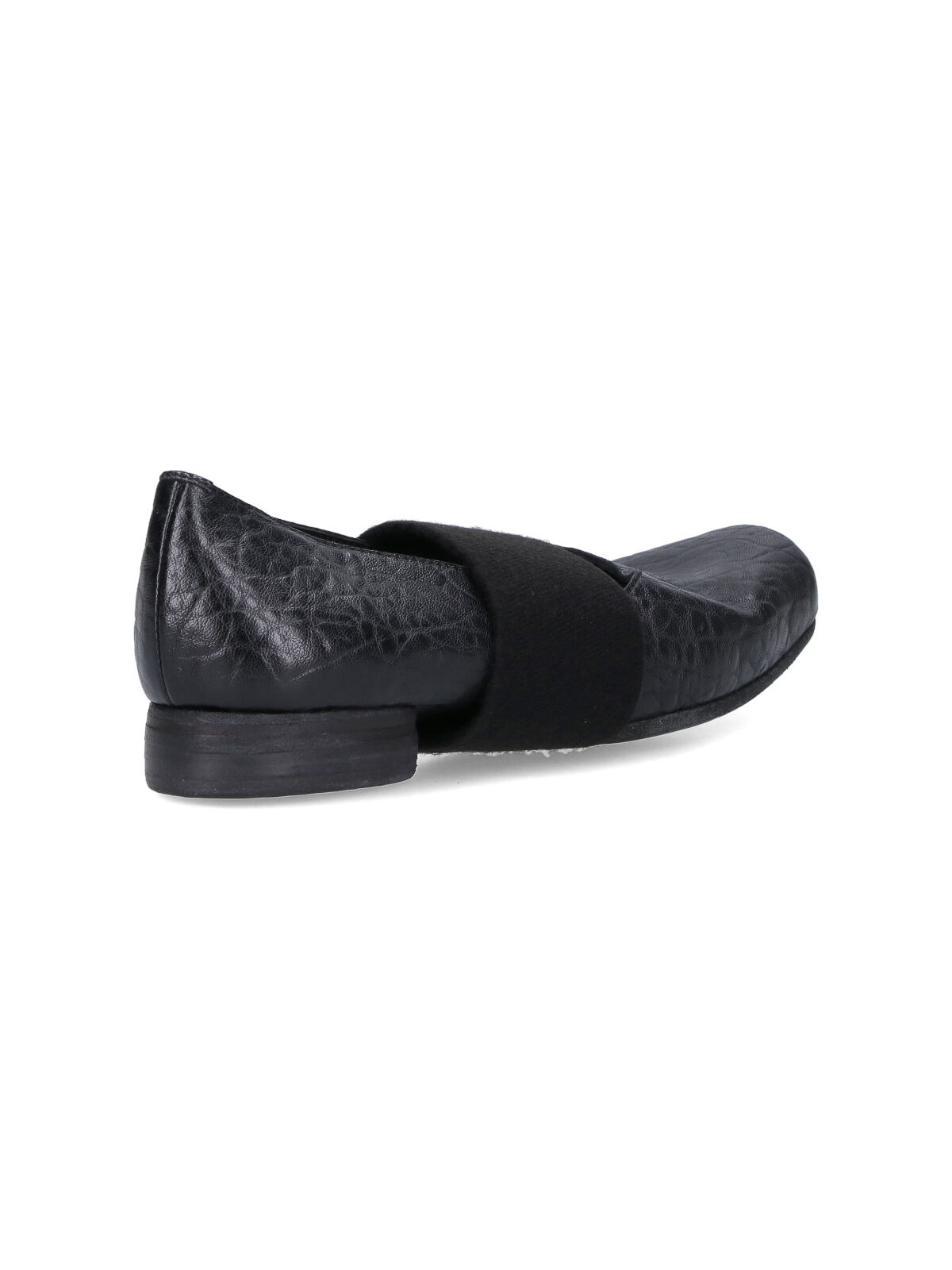 Uma Wang Elasticated-band Grainy-leather Ballet Flats In Black