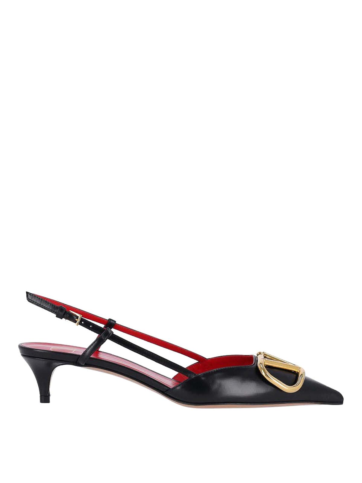 Valentino Vlogo 40 Velvet Slingback Pump In Black