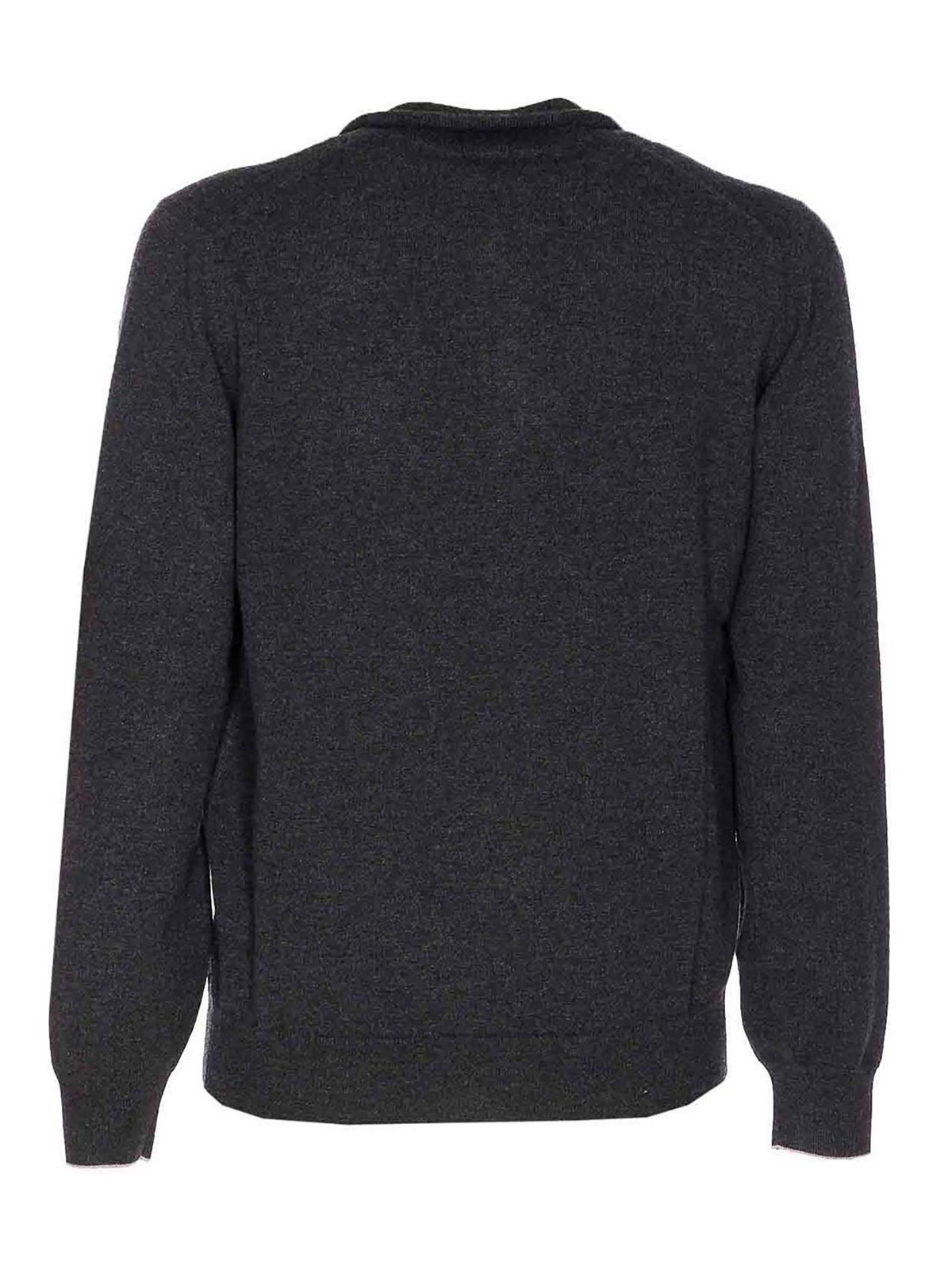 Brunello Cucinelli Half Zip Cashmere Sweater In Black