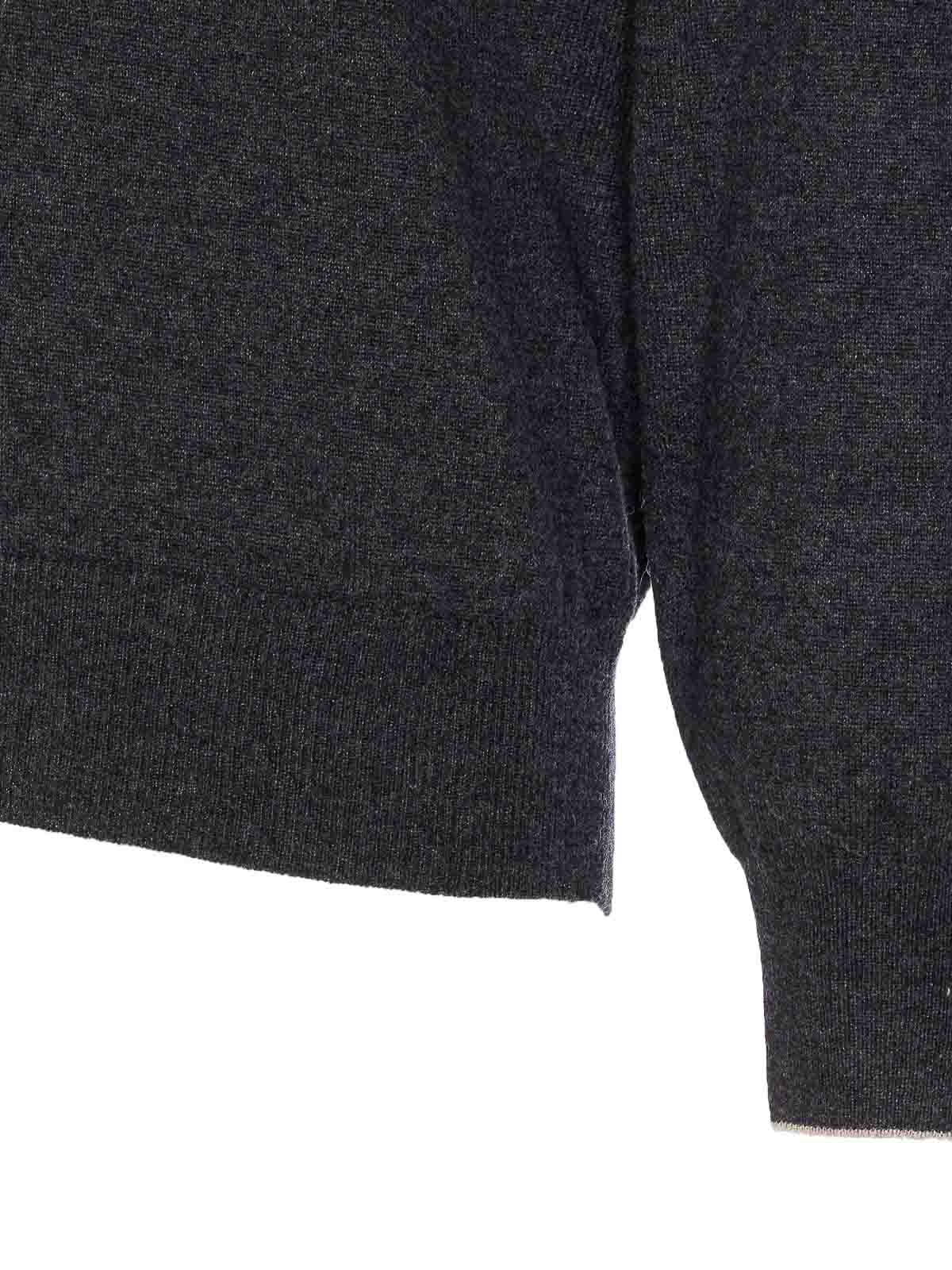 Brunello Cucinelli Half Zip Cashmere Sweater In Black