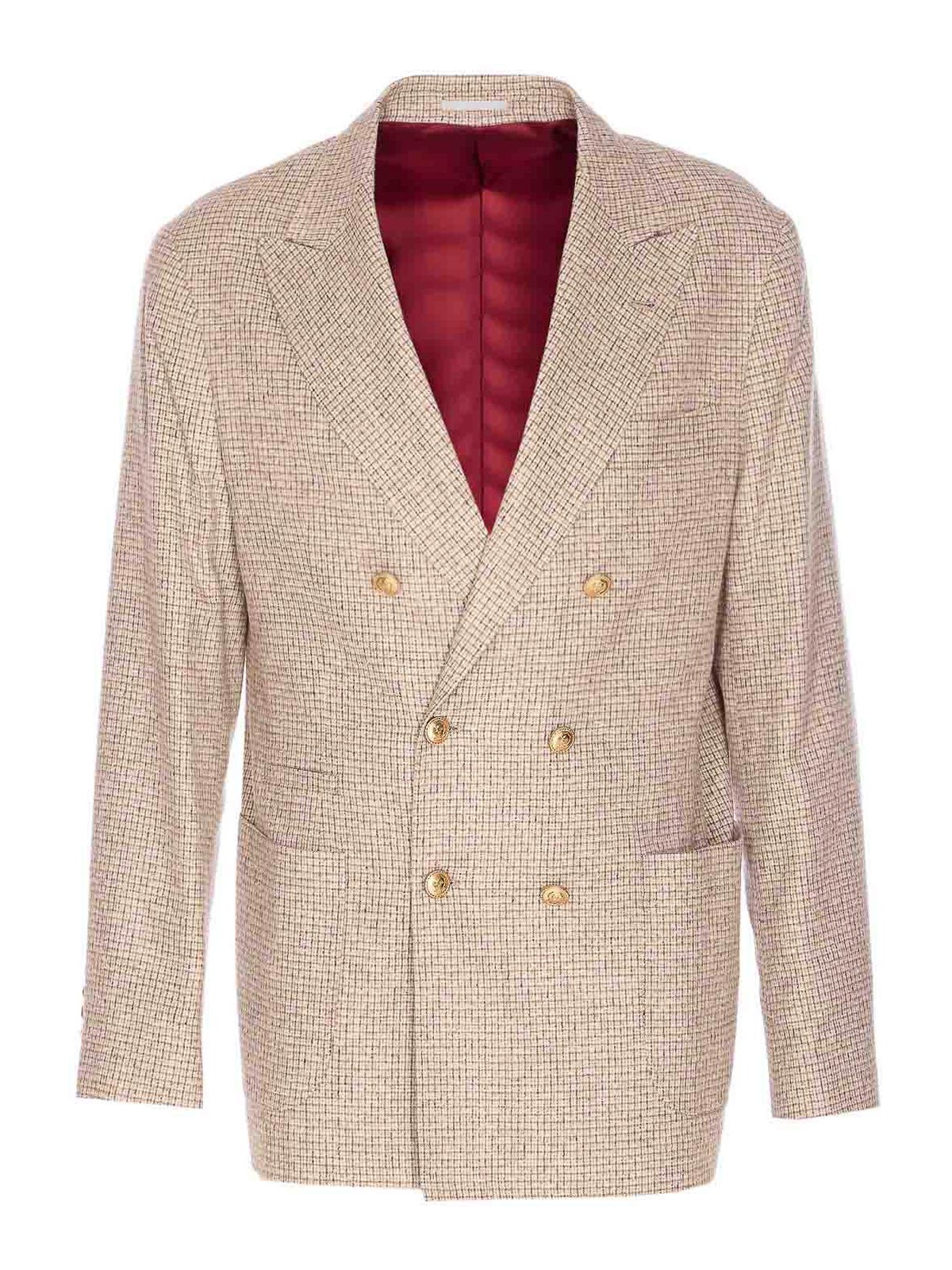 Brunello Cucinelli Double-breasted Blazer In Neutral