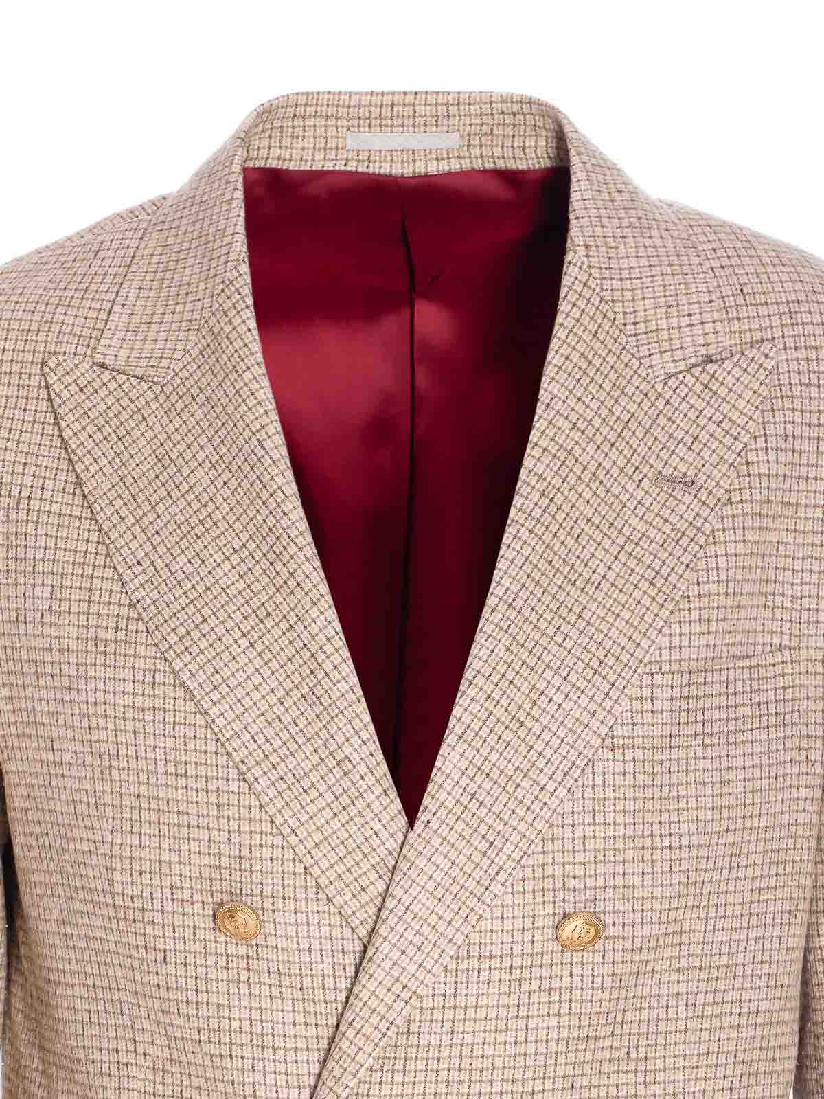 Brunello Cucinelli Double-breasted Blazer In Neutral