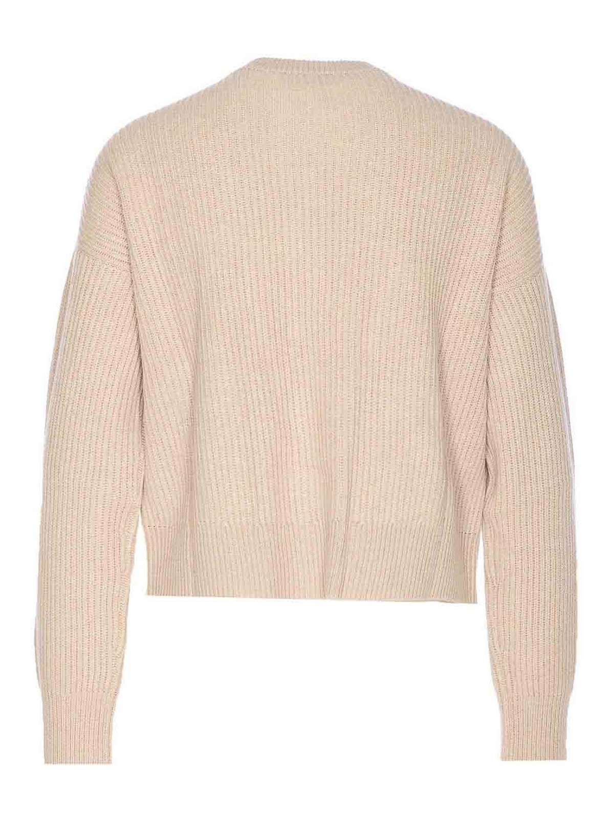 Brunello Cucinelli Crewneck Knitwear Cardigan Front Pockets In Neutral