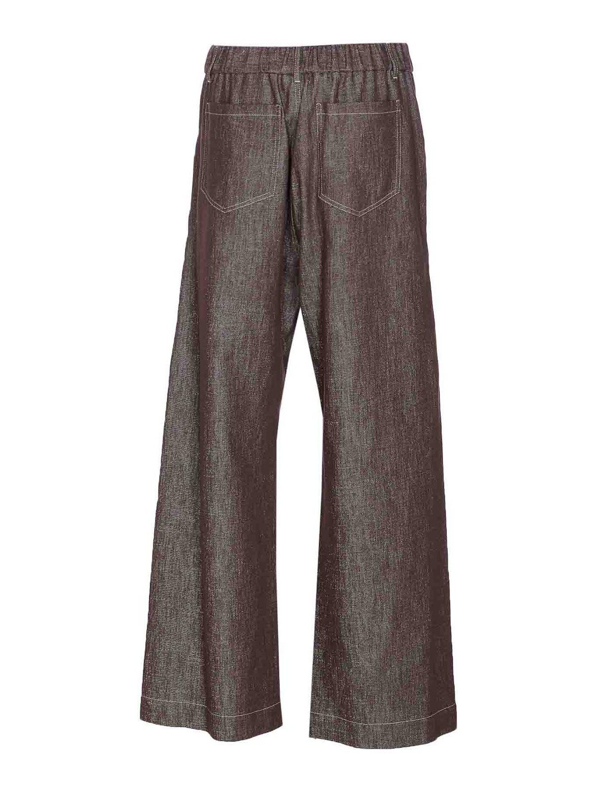 Brunello Cucinelli Trousers Wide Leg Drawstring Waist In Gray