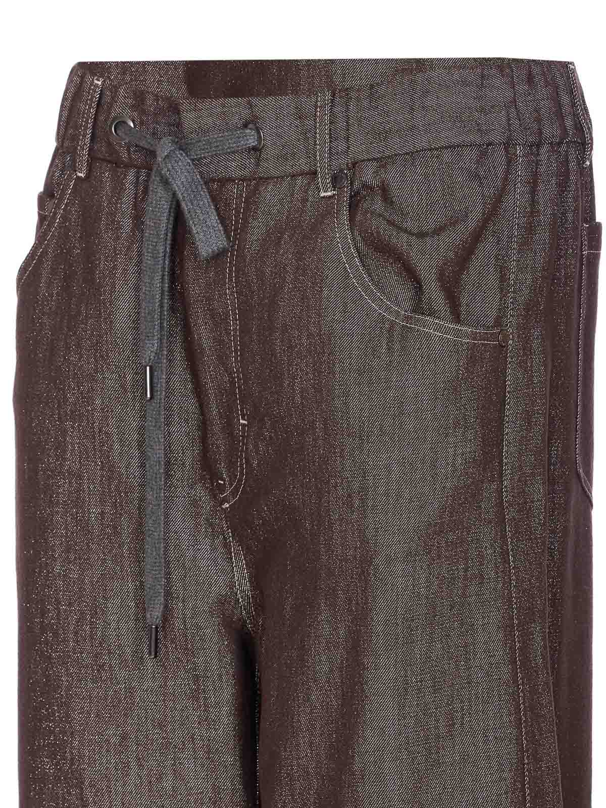 Brunello Cucinelli Trousers Wide Leg Drawstring Waist In Gray