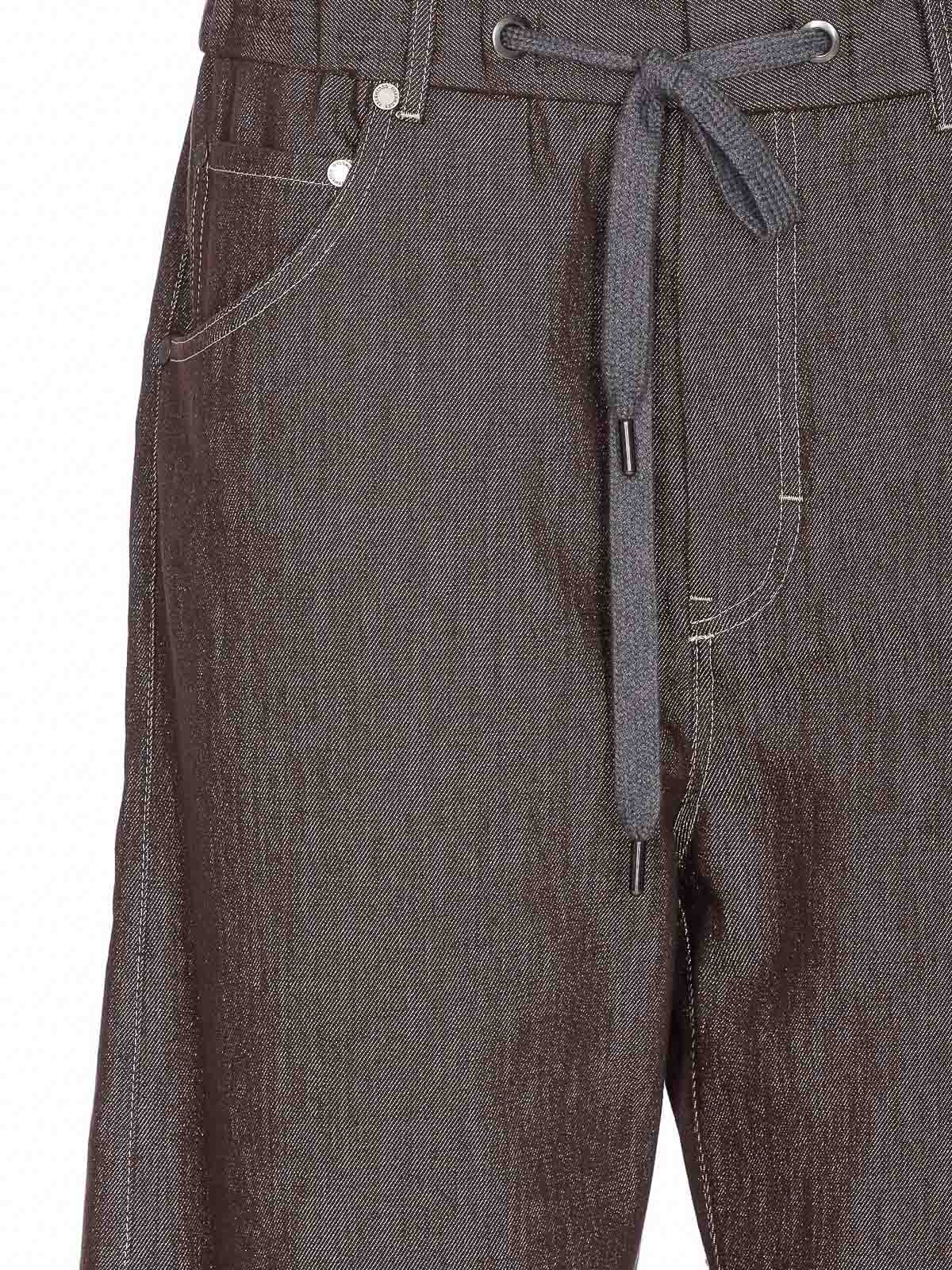 Brunello Cucinelli Trousers Wide Leg Drawstring Waist In Gray