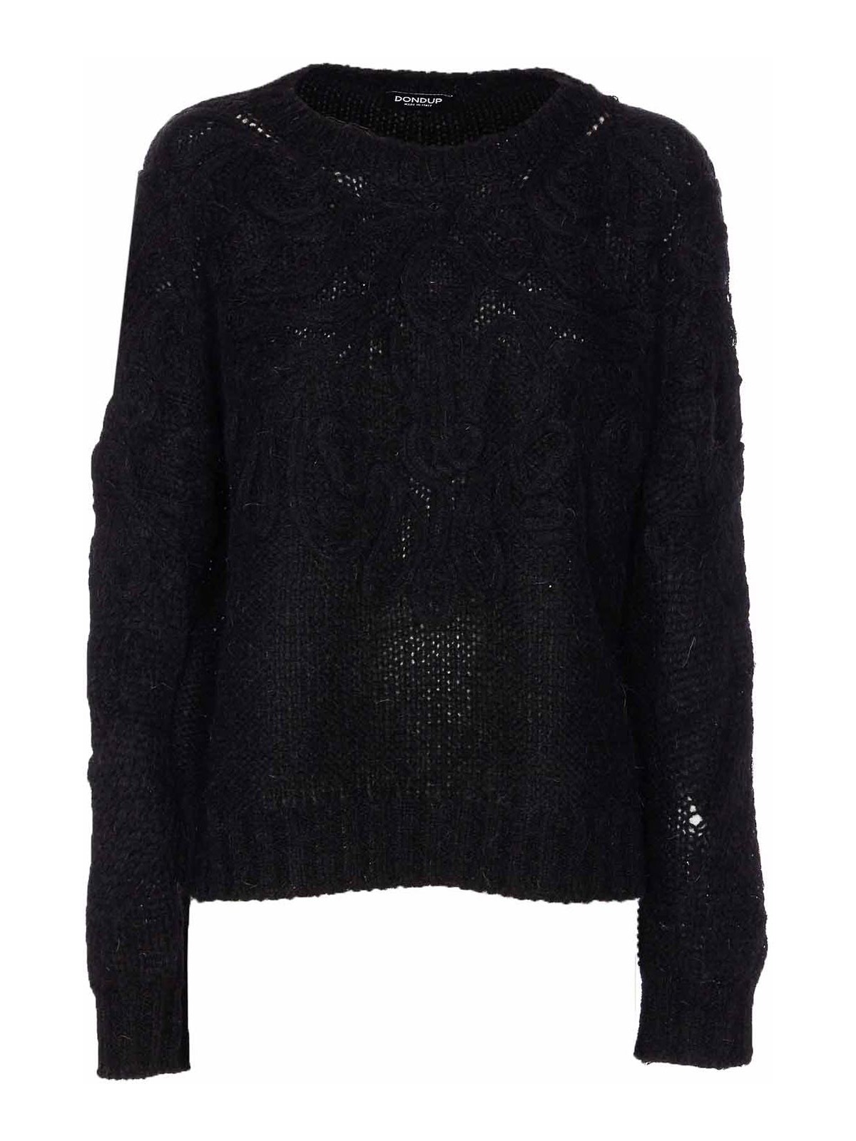 Dondup Embroidered Crewneck Sweater In Black