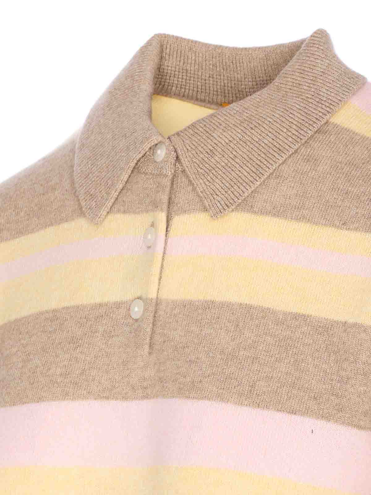 Guest In Residence Collegiate Striped Cashmere Polo In Multi