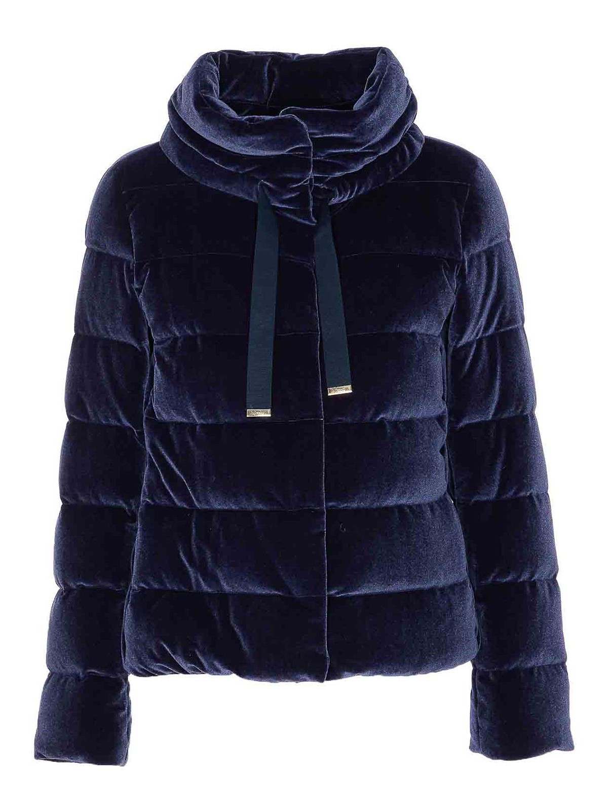 Herno Jacket In Smooth Velvet In Blue