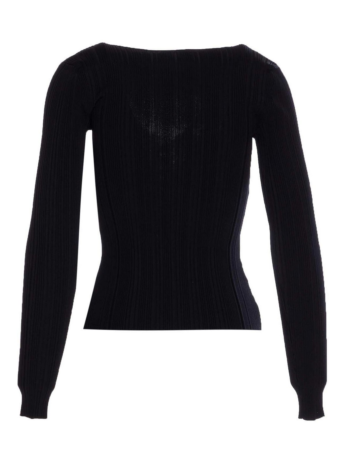 Self-portrait Black Lace Trim Knit Top Tops Black In Black