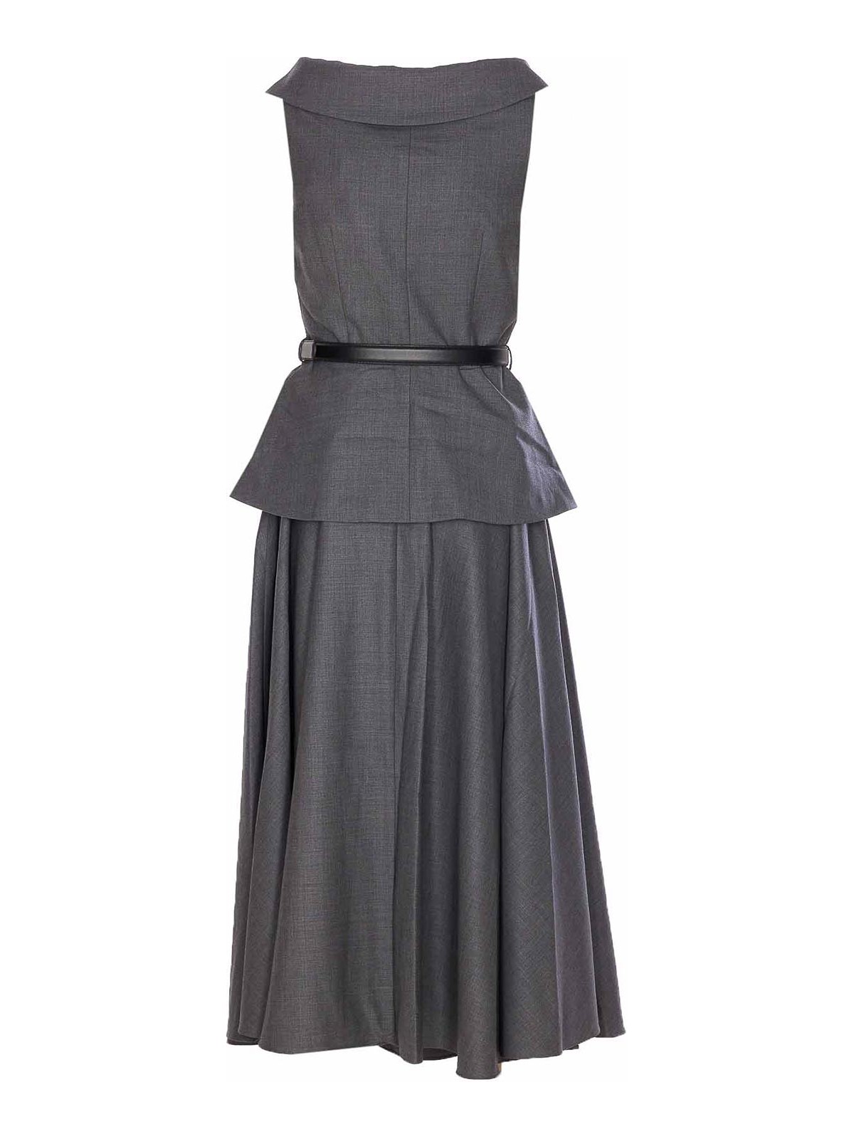 Self-portrait Grey Wool Tailored Midi Dress Clothing In Gray