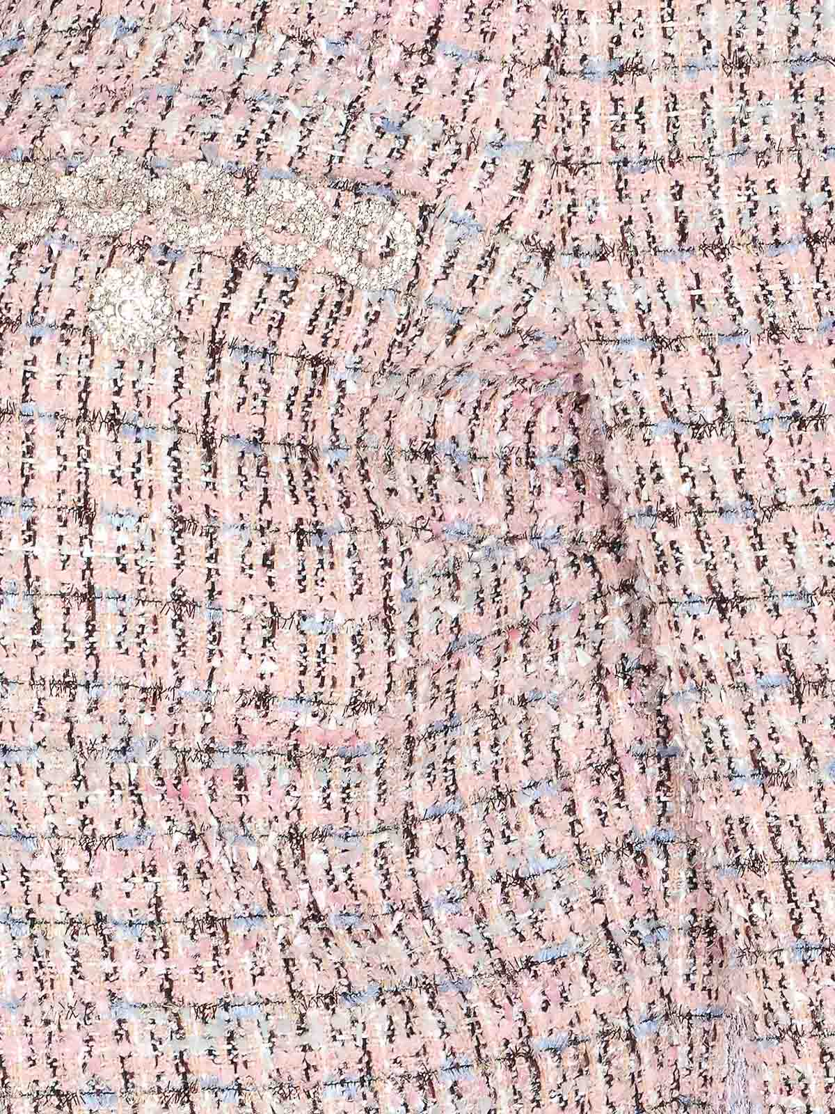 Self-portrait Crystal-embellished Tweed Jacket In Pink