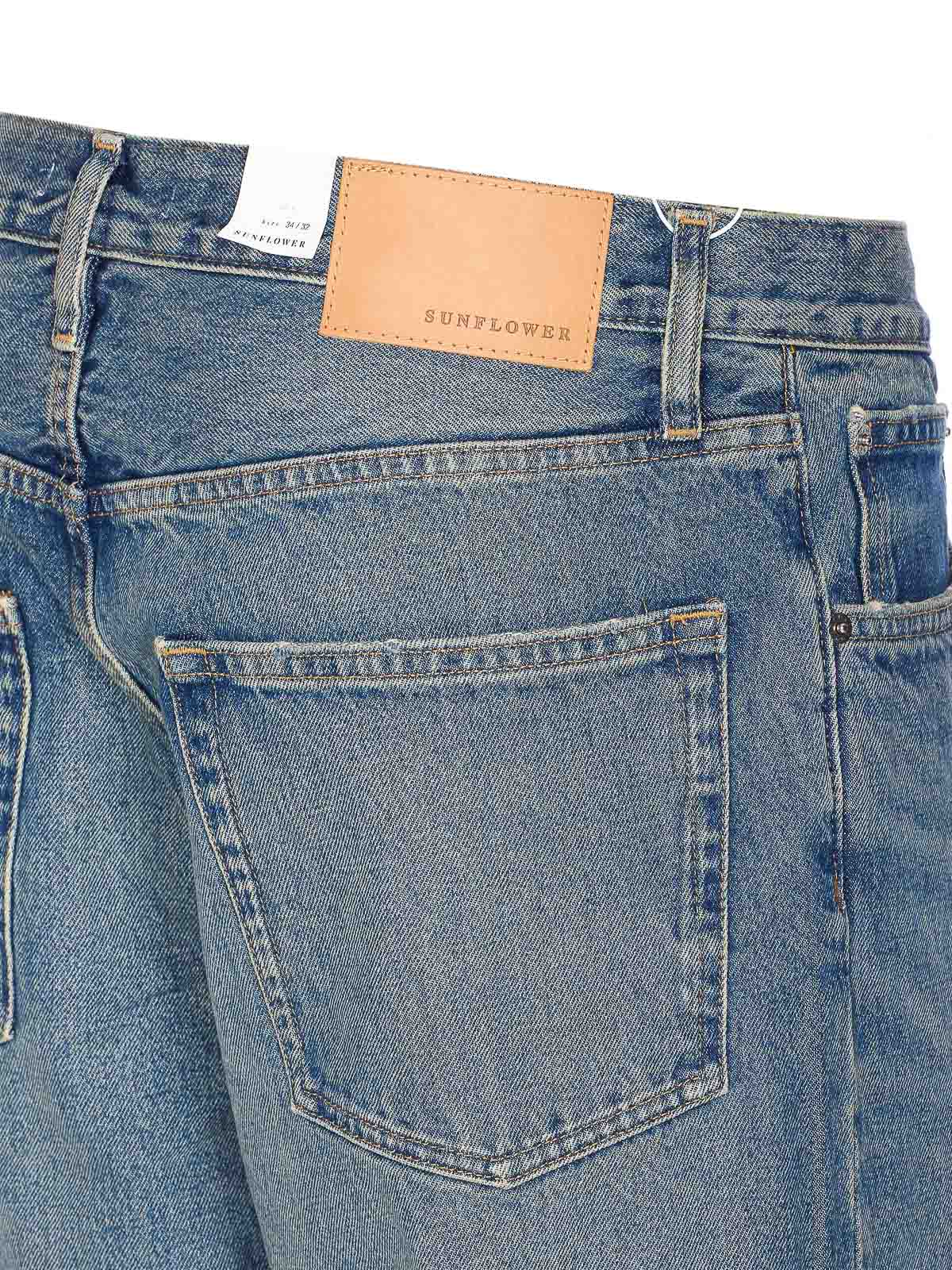 Sunflower Button-fly Patch-pocket Jeans In Blue