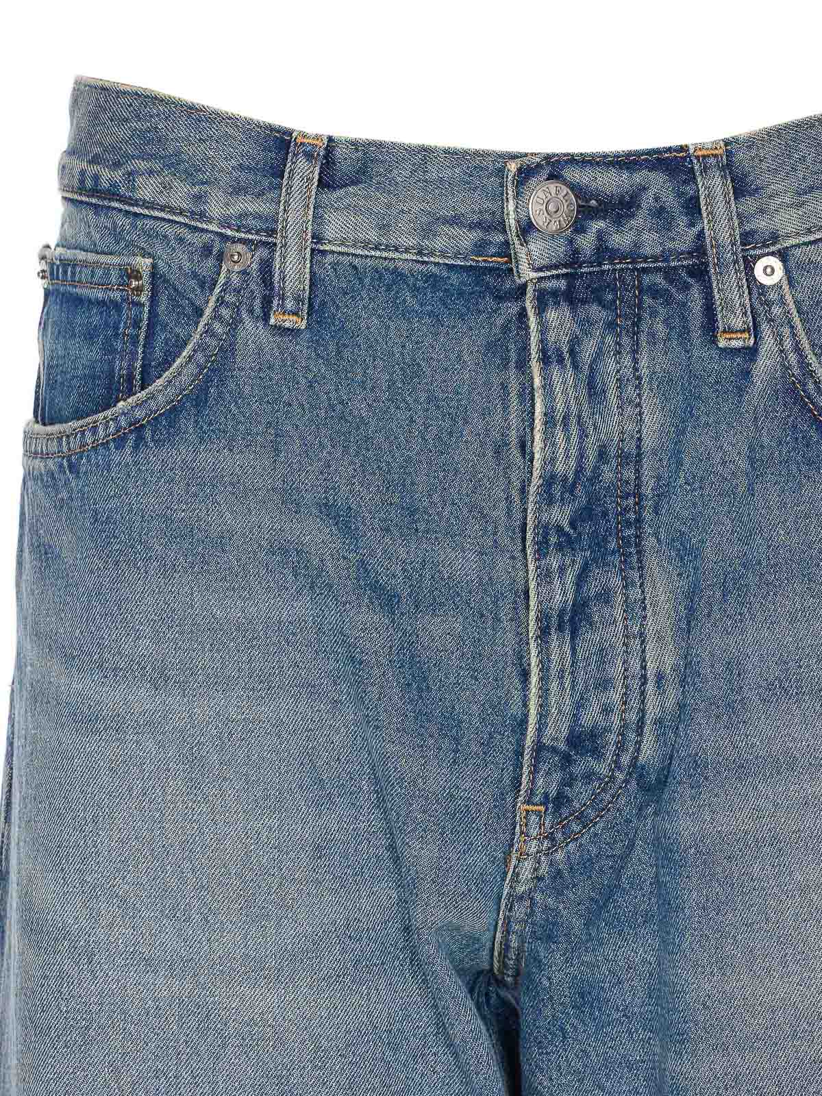 Sunflower Button-fly Patch-pocket Jeans In Blue